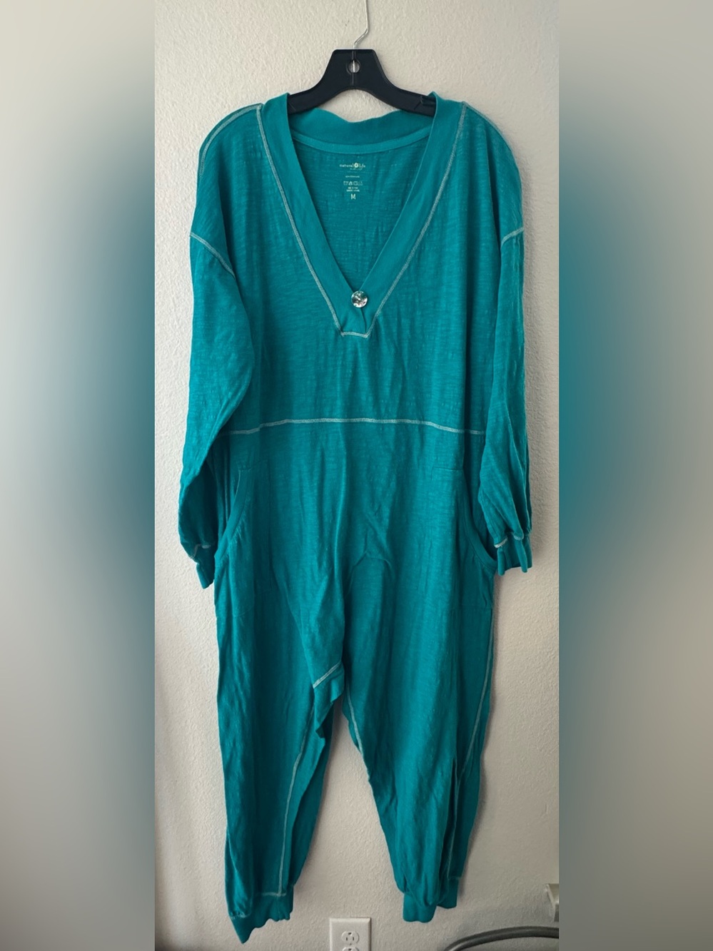 Natural Life Johnnie Cotton Jumpsuit Jade Medium Boho